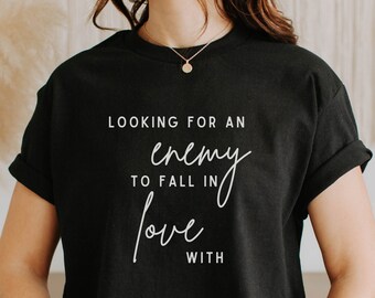 Enemies to Lovers Tshirt Booktok Merch Book Lover Clothing Bookworm shirt Fantasy Lit Tee Fan Gift Reader Literature Gifts Introverts