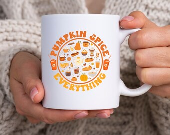 Fall Coffee Mug Autumn Gift Coffee Lovers Cup Tea Lover GIfts for Her Cottagecore Aesthetic Vibe Pumpkin Spice Latte Pumpkin Everything
