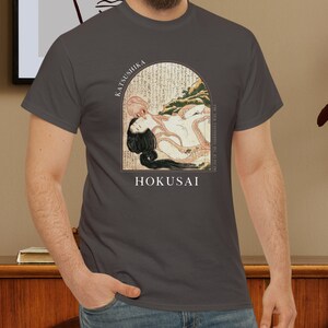 Hokusai Dream Fishermans Wife Japanese T-shirt Ukiyo-e Woodblock Art Japan Kanji Calligraphy Tee Tshirt Great Wave Kanagawa Shunga - HKS 4.1 image 6