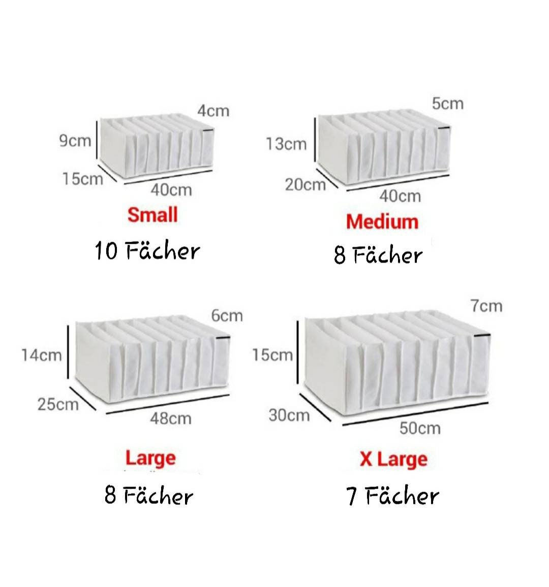 Organizer für Schubladen und Regalen Weiß Kleiderordnung | Etsy