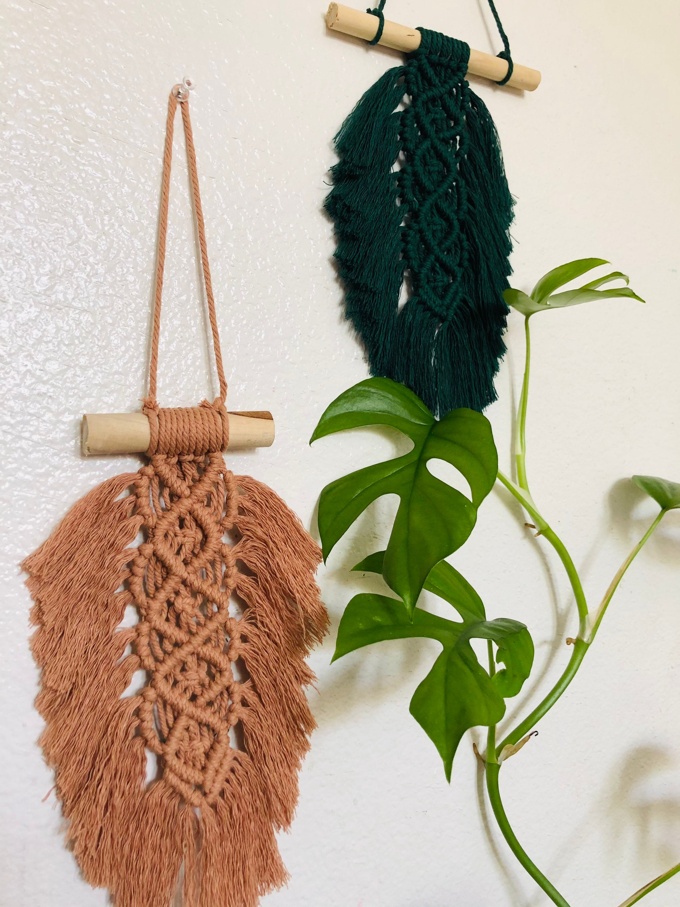 Small Macrame feathers Etsy