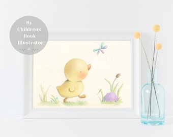 Duckling Nursery Art, Cute Duckling Art, Duck Wall Art, Baby Animal Prints for Nursery, Duck Wall Decor, Duck Print