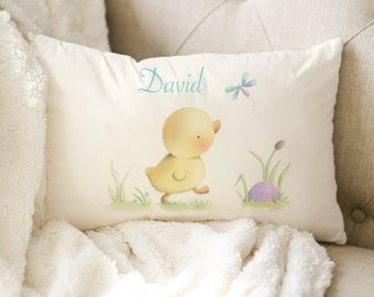 PERSONALIZED Baby Duck Nursery Pillow Case for Boy or Girl, Duck Nursery Baby Name Pillow, Custom Duck Pillow Case, Unique Gift for Baby