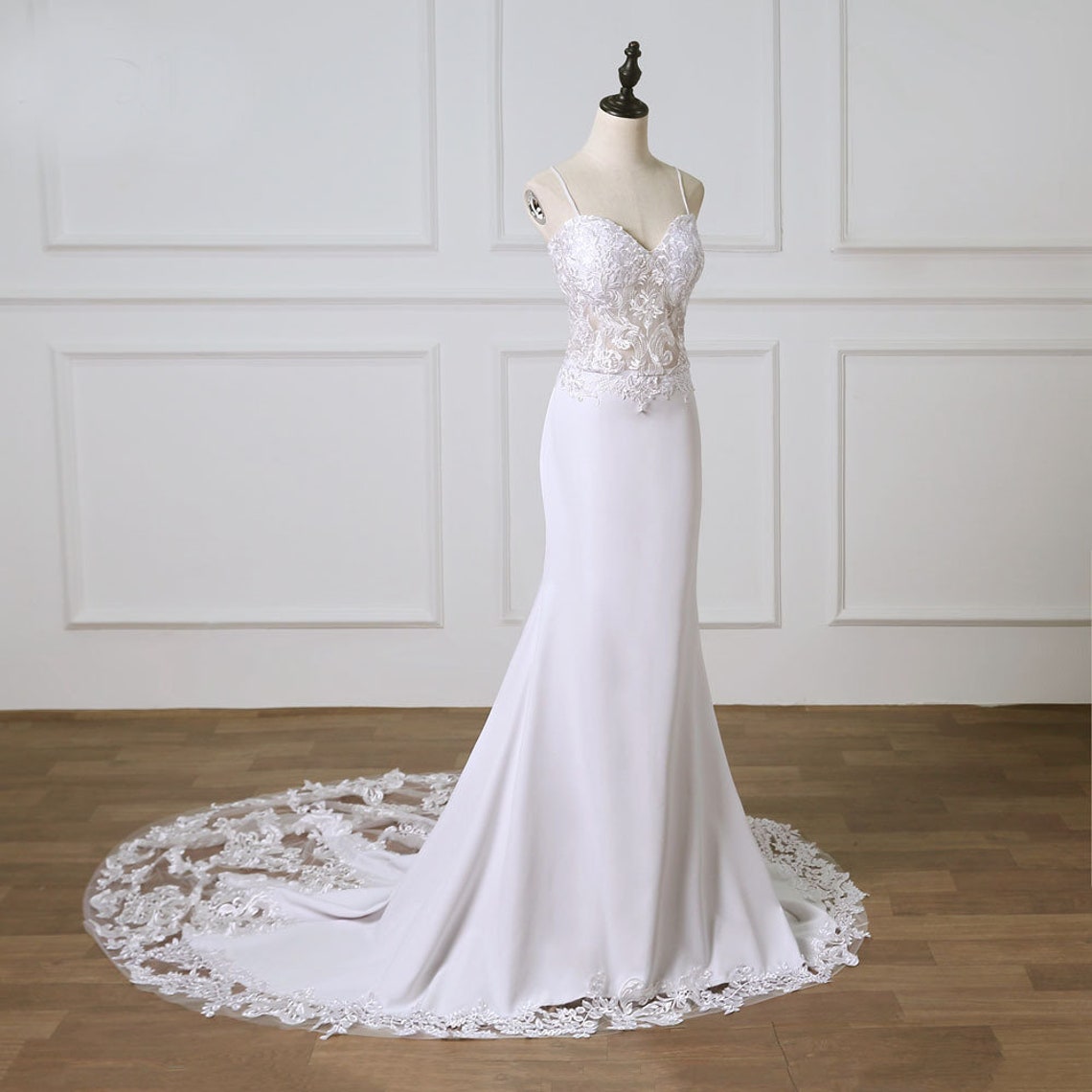 Spaghetti Straps Lace Bridal Gown Charming Bridal Gown Classy Etsy