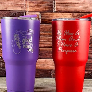 Personalized 30 OZ Tumbler, Custom Travel Mug, Laser Engraved Tumbler, 30oz Custom Tumbler, Insulated Tumbler, Tumbler & straw