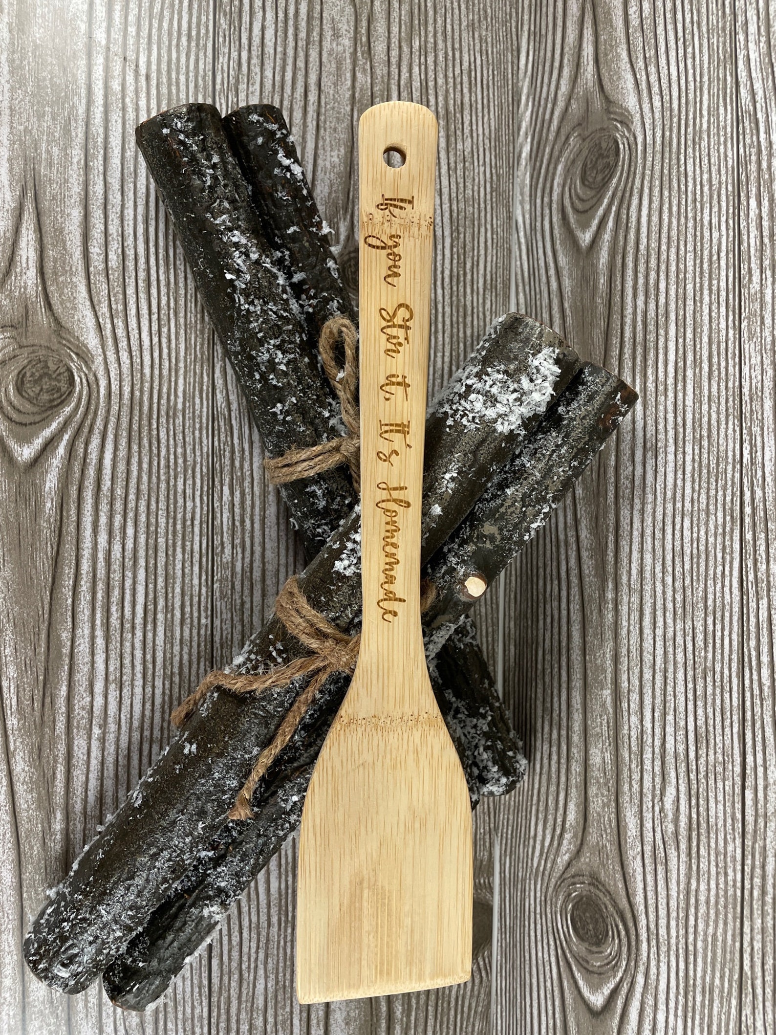 Engraved Bamboo Spoon Wooden Spoon Personalized Kitchen | Etsy