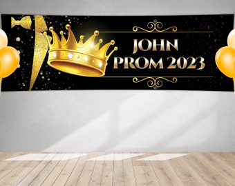 Prom Banner - Black and Gold Tux