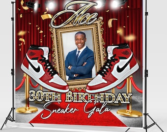 Sneaker Ball - Backdrop - Banner - Background - Custom - Step and Repeat  - Picture - Personalized with your picture