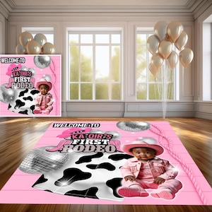 Floor Decal Custom Sticker, Removable vinyl sticker, Floor Sticker, Floor Wrap, Birthday decal, Baby, Kids Rodeo, Pink, Custom Photo Decal