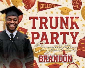 Trunk Party Backdrop - Men - Background - Custom - Step and Repeat - College