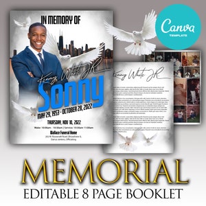Funeral Obituary - Memorial - Canva - Page Booklet