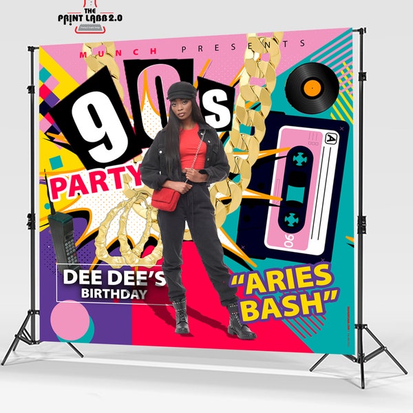 Backdrop - Background - Custom - Step and Repeat - 90's - 80's - Hip Hop Party - Old School