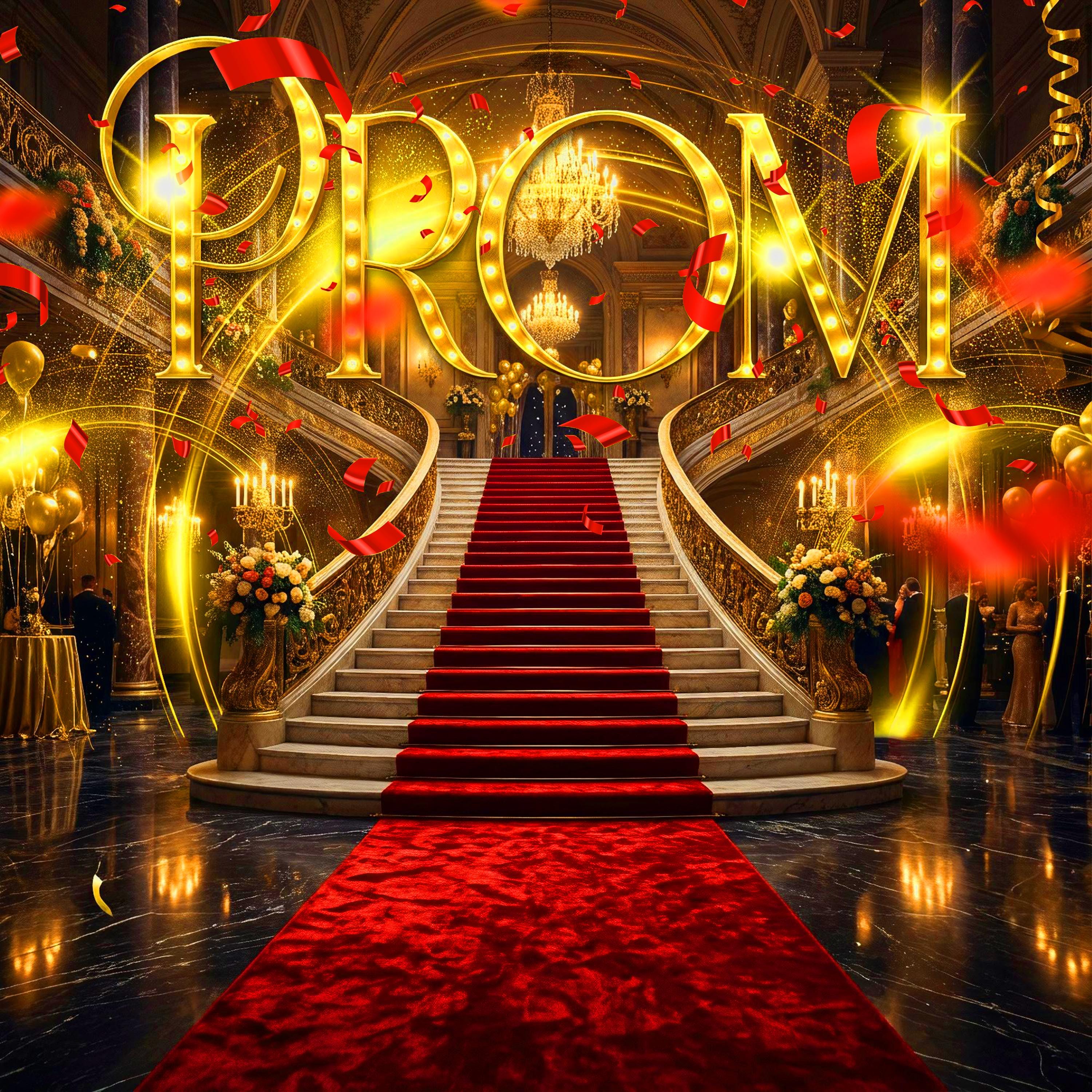 Custom Prom Backdrop: Grand Ball Room, Gold, & Green Color Scheme - Etsy