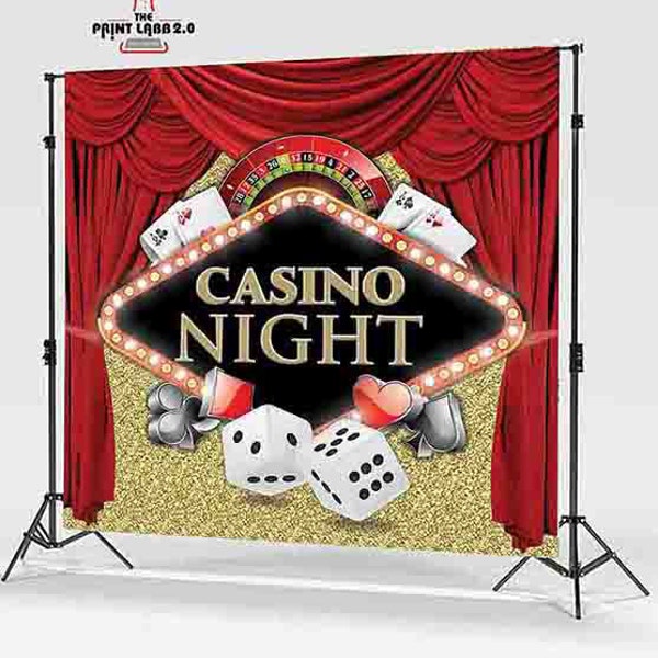 Backdrop - Background - Custom - Step and Repeat - Casino Night - Gambling - Birthday