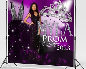 Telón de fondo - Banner - Fondo - Personalizado - Paso y repetición - Baile de graduación - Dulces 16 - Evento