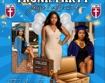 Trunk Party Backdrop - Blue - Background - Custom - Step and Repeat - College