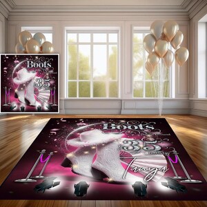 Pink, Boots On The Ground, Floor Decal Custom Sticker, Removable sticker, Removable vinyl sticker, Floor Sticker, Birthday, Western