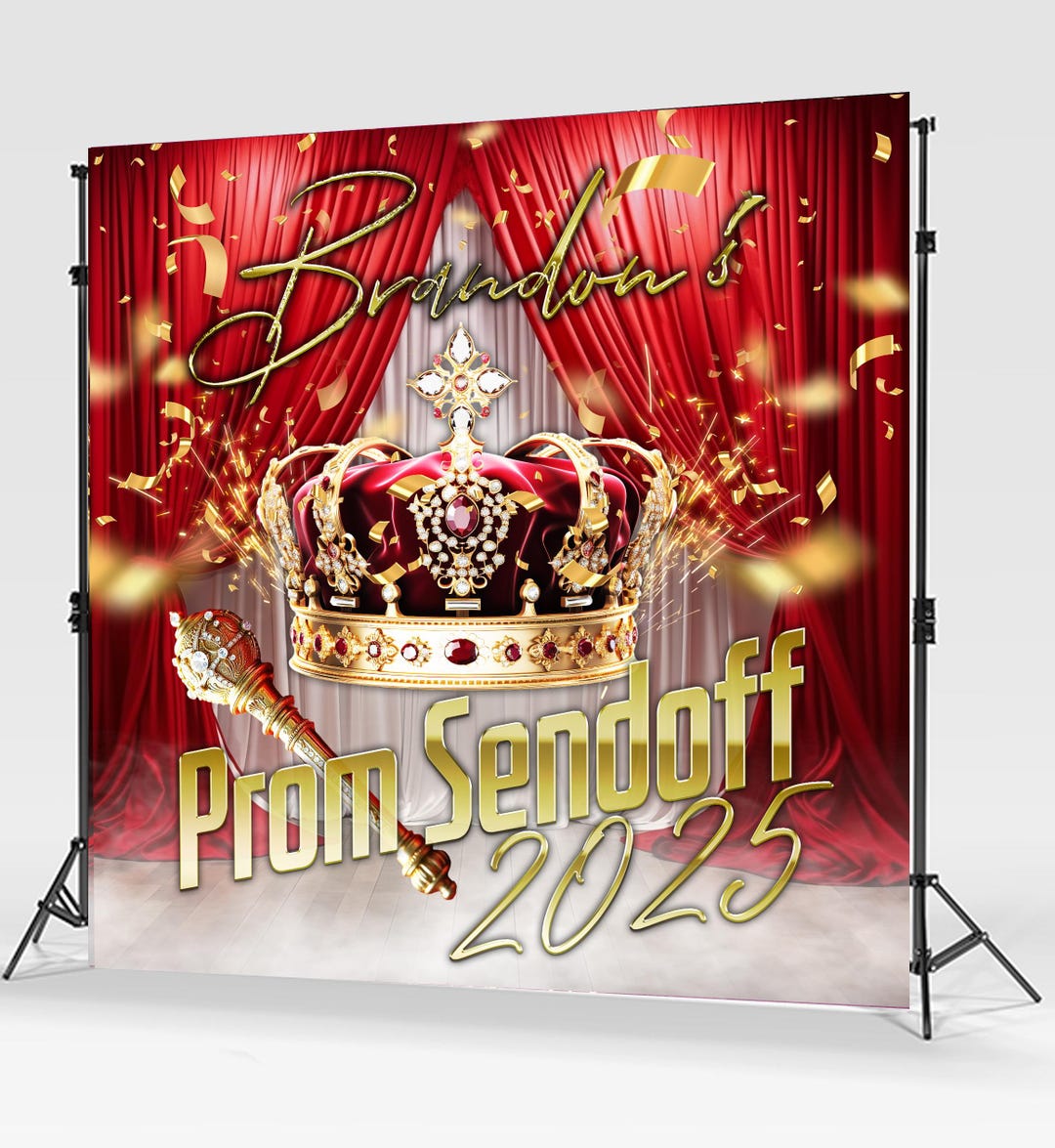 Send Off Program Banner Custom Prom Send off Banner: Red and White Crown Backdrop - Etsy