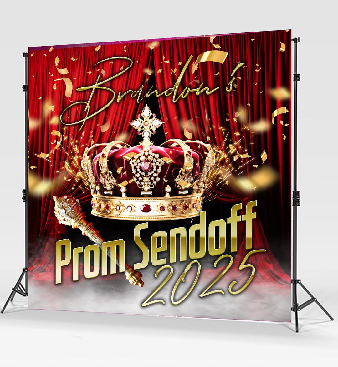Send Off Program Banner Custom Prom Send off Banner: Red and Black Crown Step and Repeat - Etsy