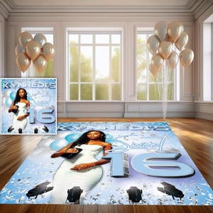 Floor Decal Custom Sticker, Removable sticker, Removable vinyl sticker, Floor Sticker, Floor Wrap, Birthday decal, Sweet 16, Custom Decal