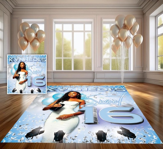 Floor Decal Custom Sticker, Removable sticker, Removable vinyl sticker, Floor Sticker, Floor Wrap, Birthday decal, Sweet 16, Custom Decal