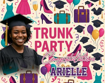 Trunk Party Backdrop - Women - Background - Custom - Step and Repeat - College