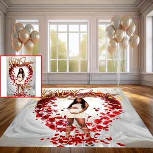 Floor Decal Custom Sticker, Removable sticker, Removable vinyl sticker, Floor Sticker, Floor Wrap, Baby Shower, Heart, Valentines, Roses