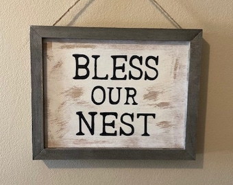 Bless Our Nest Wooden Sign