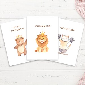 Positive Affirmationskarten für Kinder – Thema Persönliche Stärke, Digitale A5 Dateien zum Ausdrucken