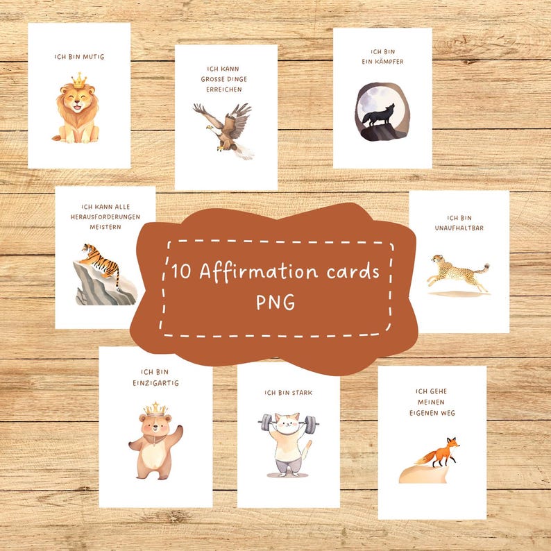 Positive Affirmationenkarten für Kinder – Thema Persönliche Stärke