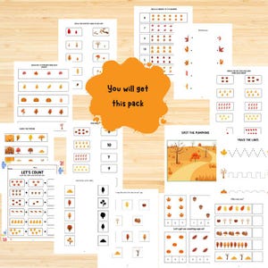 Preschool Fall Busy Book Printable Quiet Book Homeschool Learning Materials Autumn Toddler Busy Book Kids Activity Baby Learning