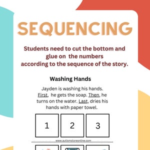 Sequencing, Reading, SPED Reading, Sequencing Activity, Autism, Special Education, PRINTABLE ONLY