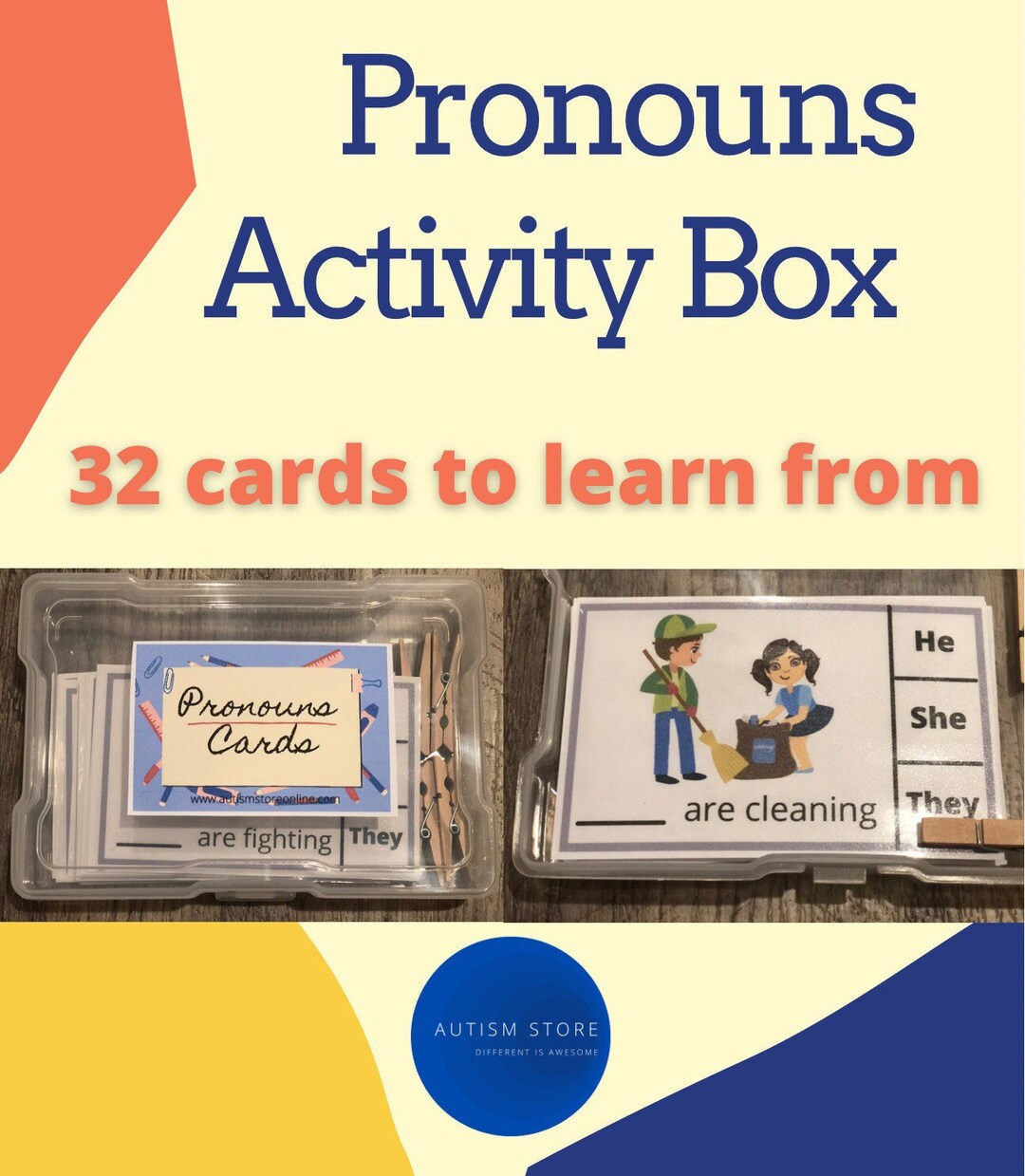 Pronouns Box, Nouns Box, Speech, Autism, ABA, Autism Activities, BCBA