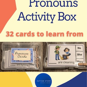 Pronouns Box, Nouns Box, Speech, Autism, ABA, Autism Activities, BCBA, SPED, Special Education, Speech Therapy