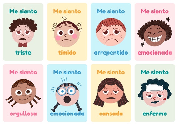 Adelantar Meloso Ru Las Emociones Sentimientos Espanol - Etsy