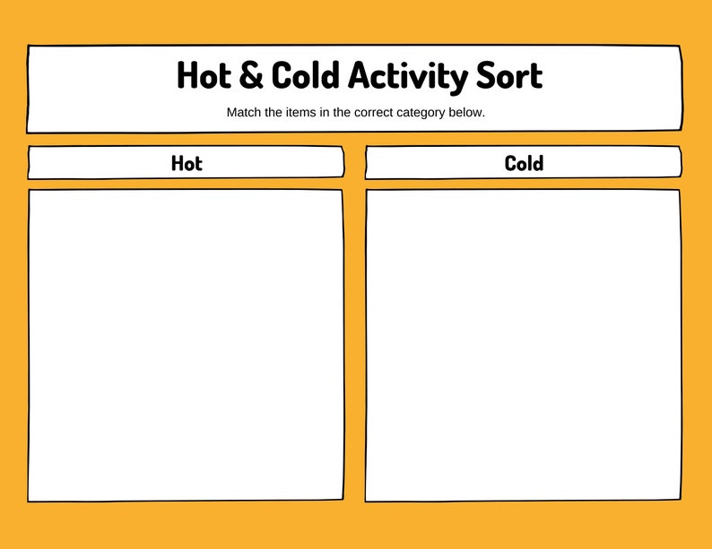 Autism Activity / Hot and Cold Activity / SPED / Special Education ...