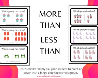 Grater Than, Less Than, Easy Math, Sped Math, Special Education Math, Autism, SPED, Printable Only