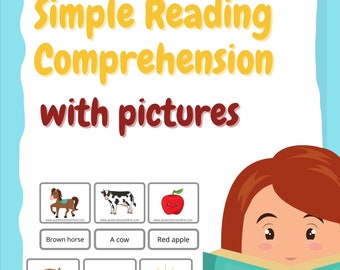Simple Reading Comprehension with Pictures / Reading / Autism / SPED / Kinder / Montessori / PRINTABLE ONLY