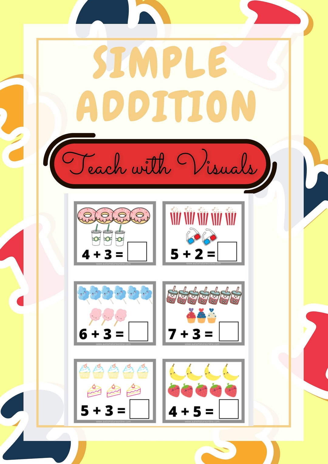 Simple Addition / File Folders / Kindergarten / Autism / SPED Etsy