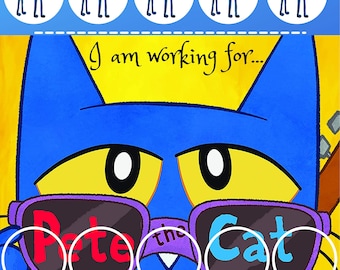Token board, Token system, Token economy, Potty Training, Reinforcement, Positive Discipline,  Pete the Cat - PRINTABLE FILE ONLY