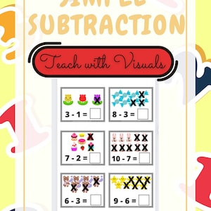 Simple Subtraction with Visuals / SPED / Autism / Special Education