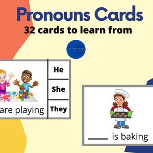 Pronoun Cards, Teaching Pronouns, SPED, Autism, Special Education