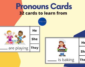 Pronoun Cards, Teaching Pronouns, SPED, Autism, Special Education