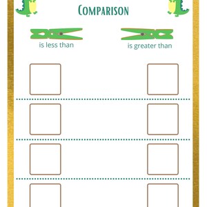 Comparison, Less Than, Greater Than, Math Center, SPED, Printable Only