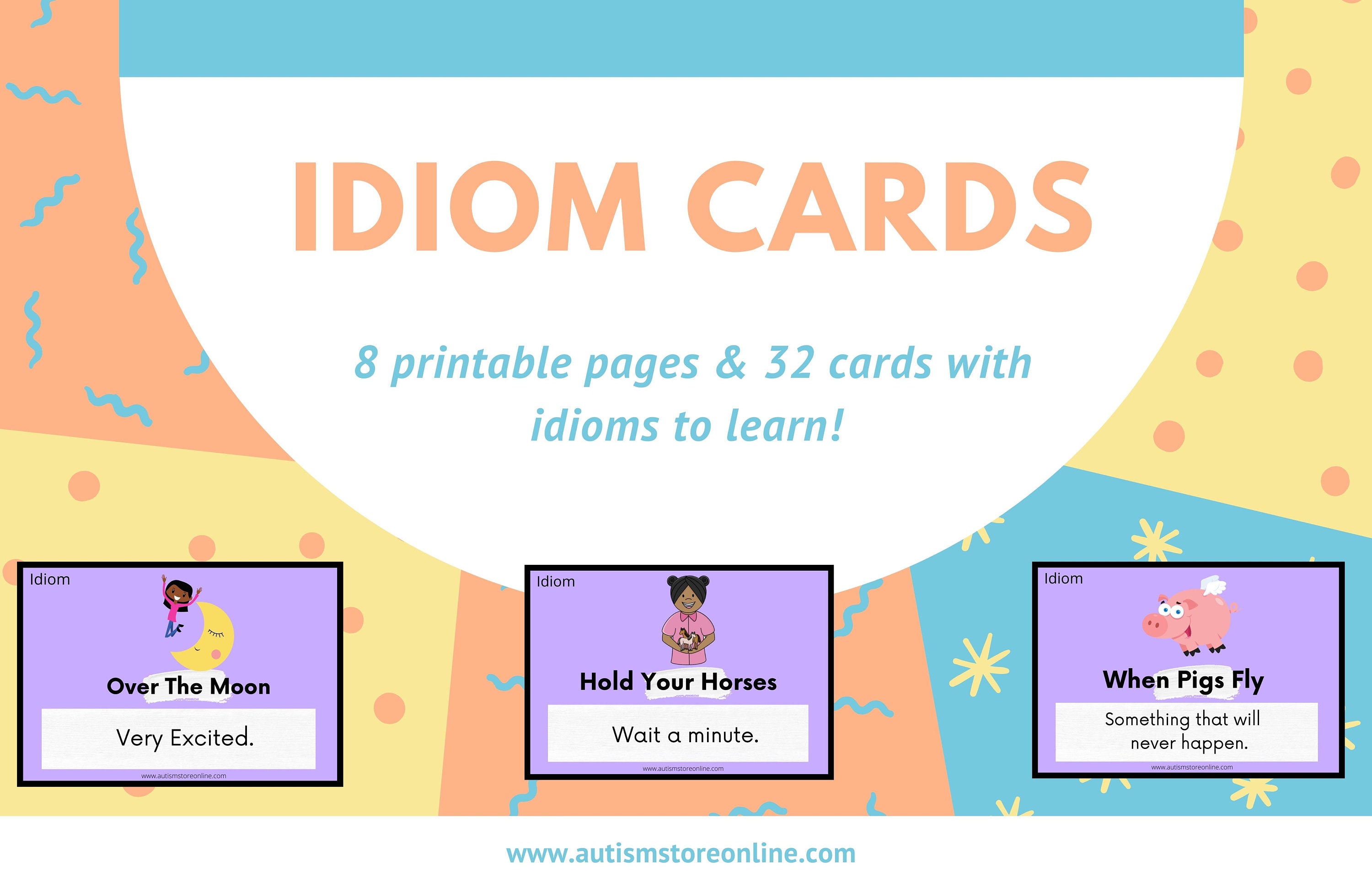 Idioms for Children, Idiom Card, Idioms Autism, Learning