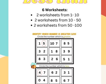 Greater than, Less than, Math, Autism, SPED, Special Education math, PRINTABLE ONLY