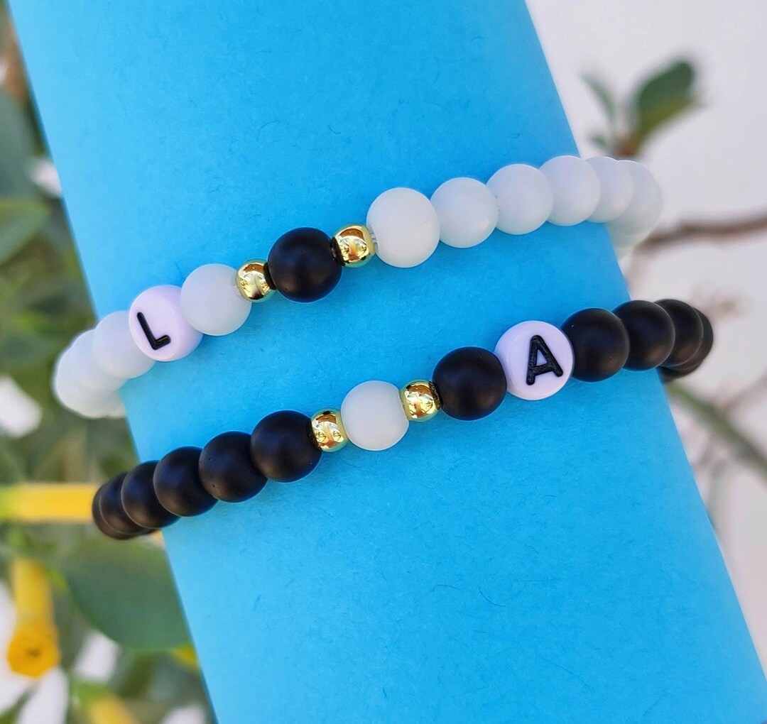 Duo of Personalized Couple Bracelets. Wedding Bracelets. Etsy