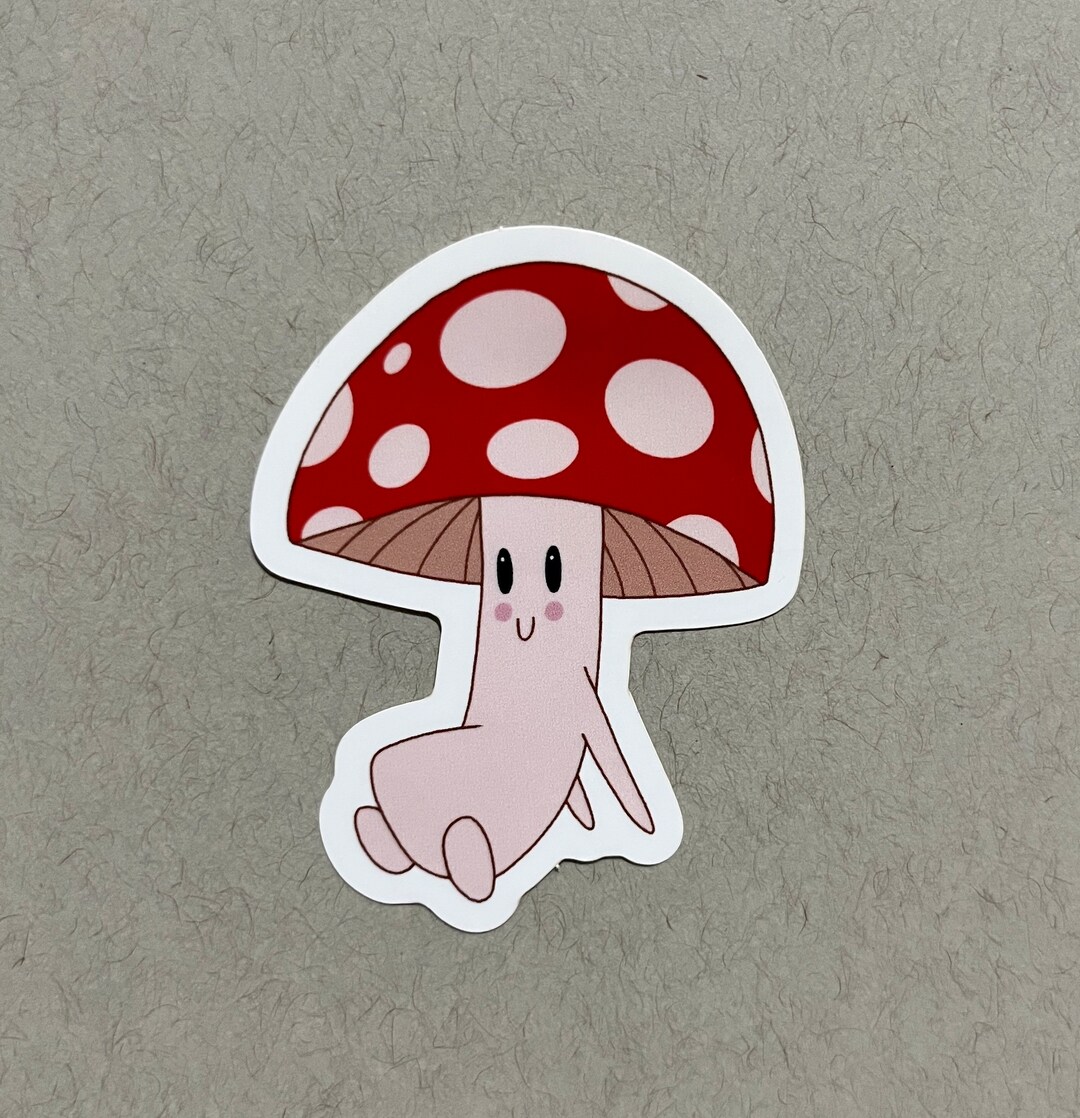Cute Mushroom Sticker Waterproof Sticker Glossy Sticker Etsy