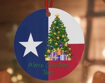 Texas Christmas Ornament – State Flag, Holiday Tree