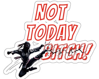 Not Today Bitch Vinyl Sticker | Kicking Ninja, Glossy Finish